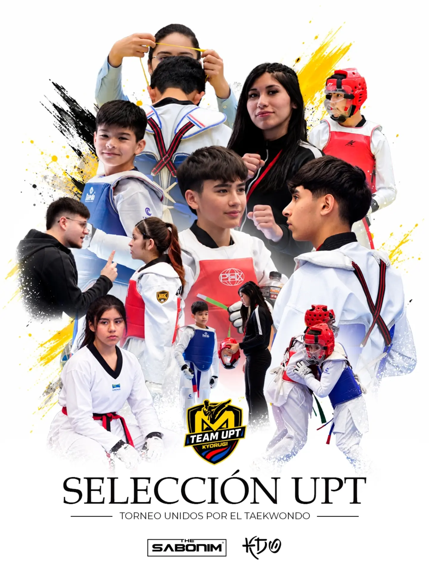 Collage de la selección UPT en el Torneo Unidos por el Taekwondo, con apoyo de The Sabonim